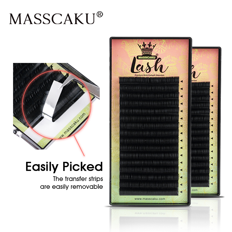 Eyelash Extension Natural Classic - MASSCAKU All Size 1 tray 16