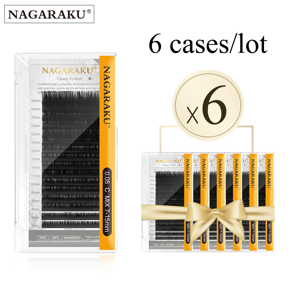 Eyelash Extension Natural Classic - NAGARAKU 6 Cases Classic Mix Eyelash