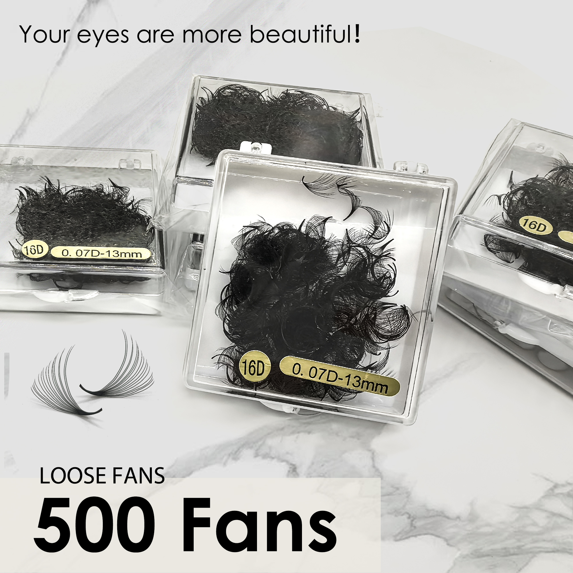 Eyelash Extension Medium - Tbestt 16D 20D Loose Fans Pointy