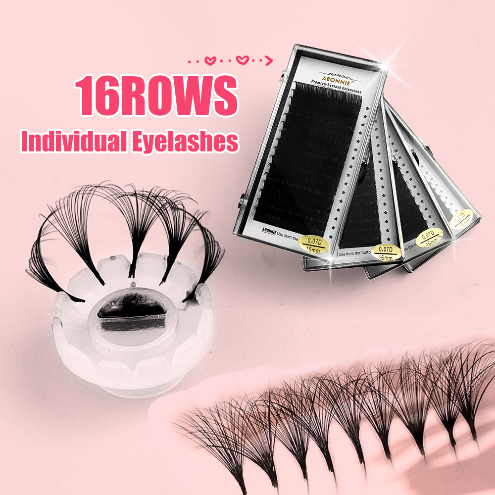 Eyelash Extension Natural Classic - Abonnie 8-18mm Individual Eyelashes Extensions 16Rows