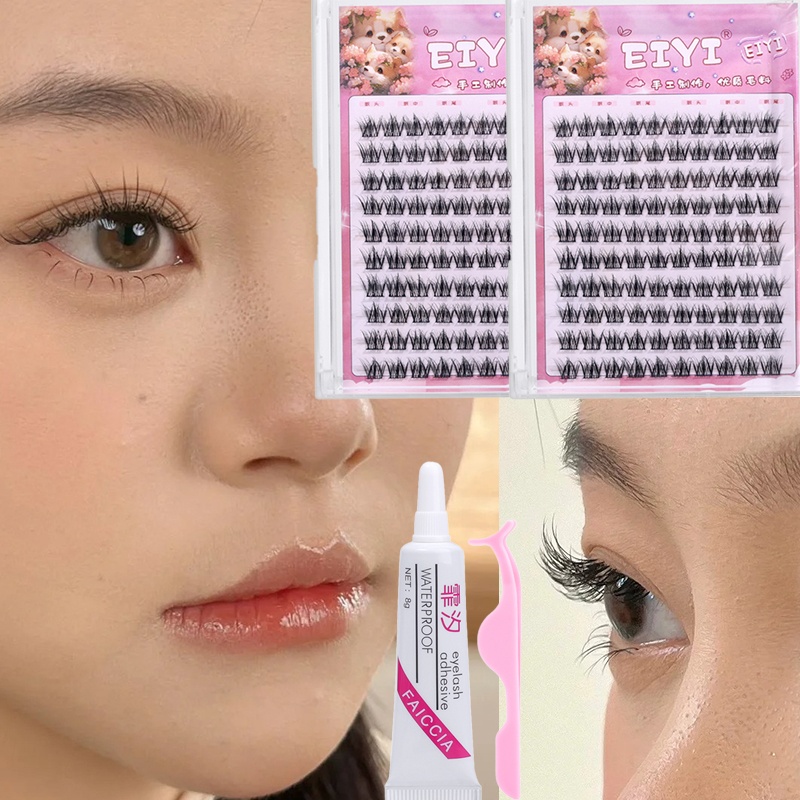 Eyelash Extension Uv Glue - Soft Grafting Fake Eyelashes Bunches Set