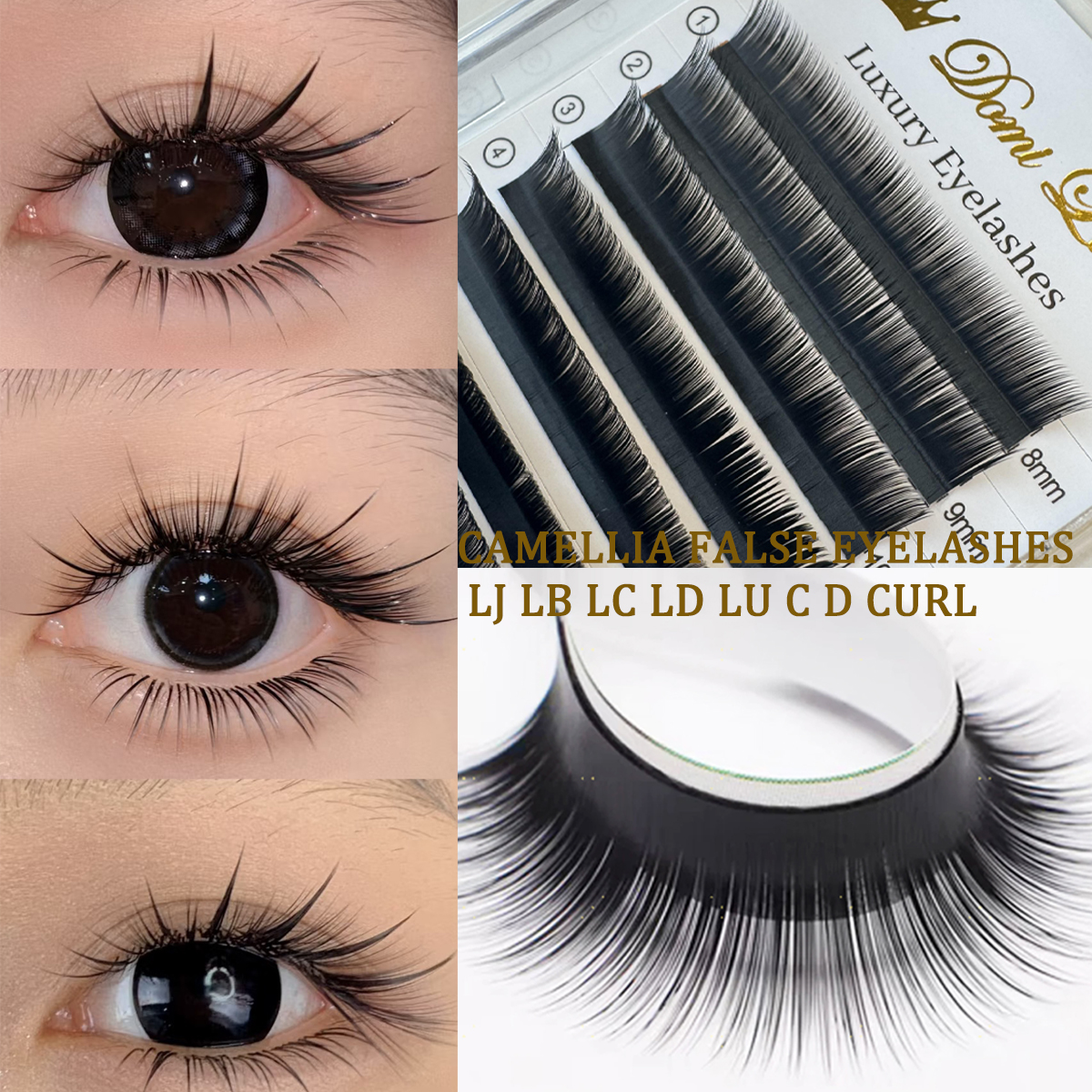 Eyelash Extension Anime - Domi Faux Mink False Individual Eyelash