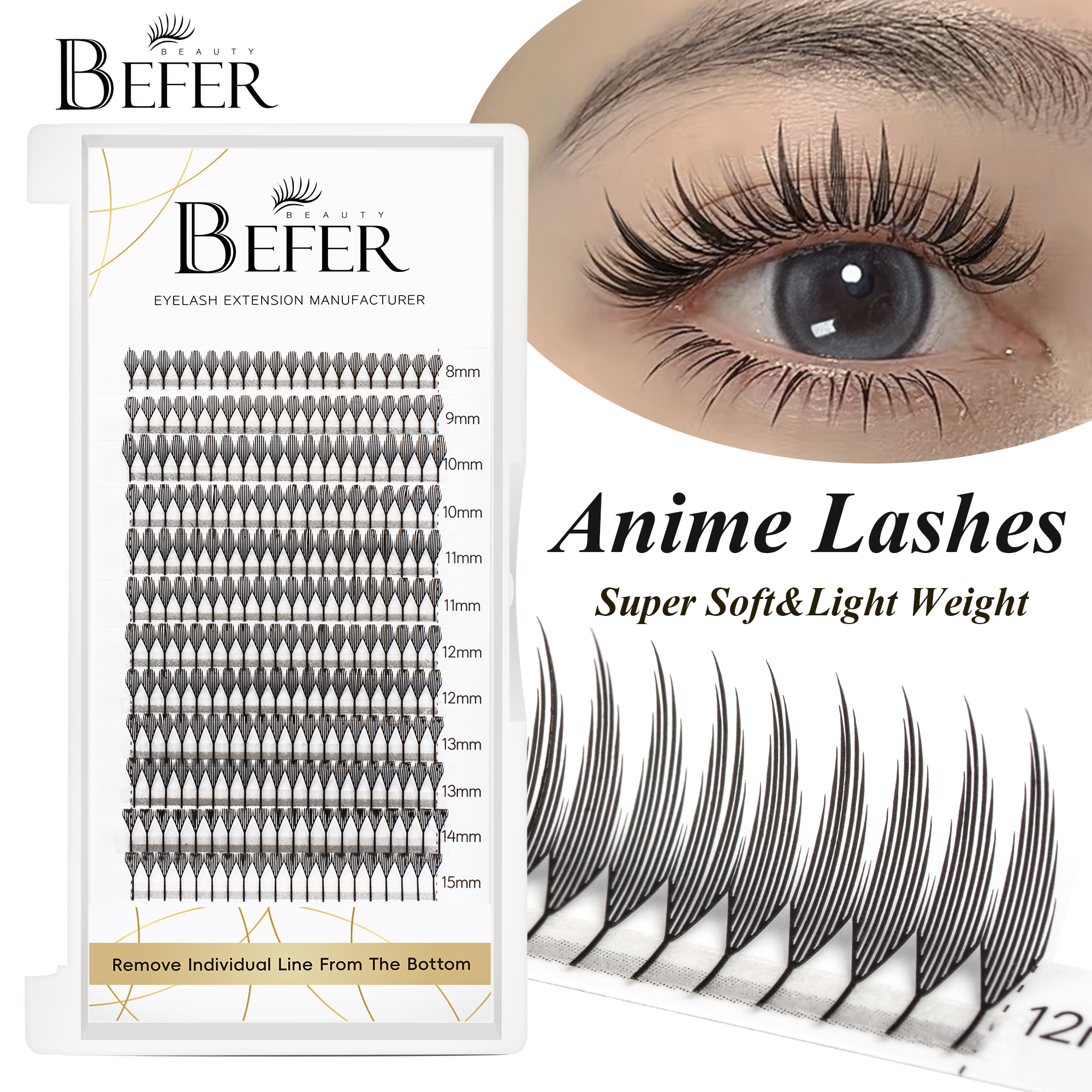 Befer Beauty Anime Lashes 240  - огляд і ціна Eyelash Extension Anime