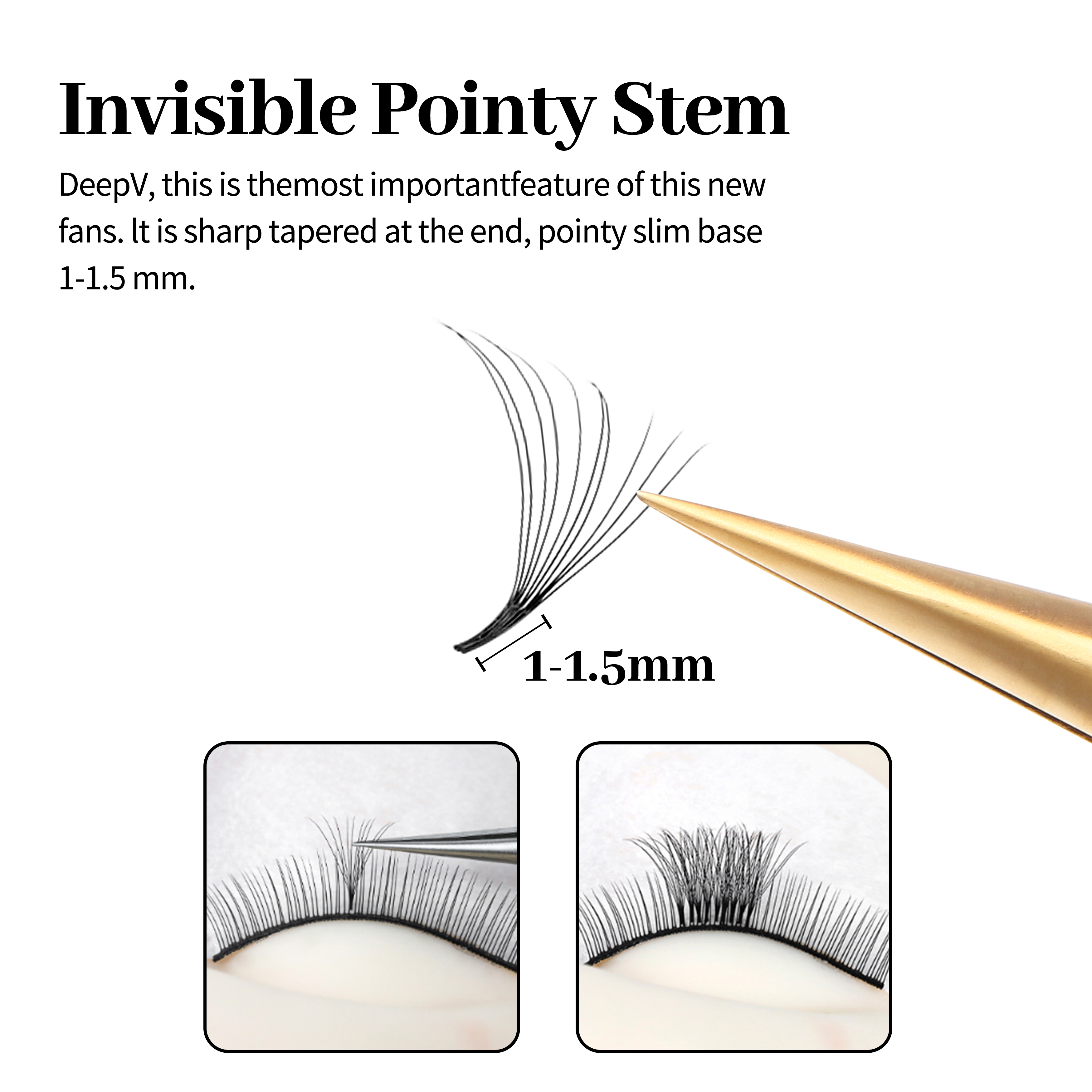 XIUSUZAKI Pointy Base Loose Fa - огляд і ціна Eyelash Extension Medium