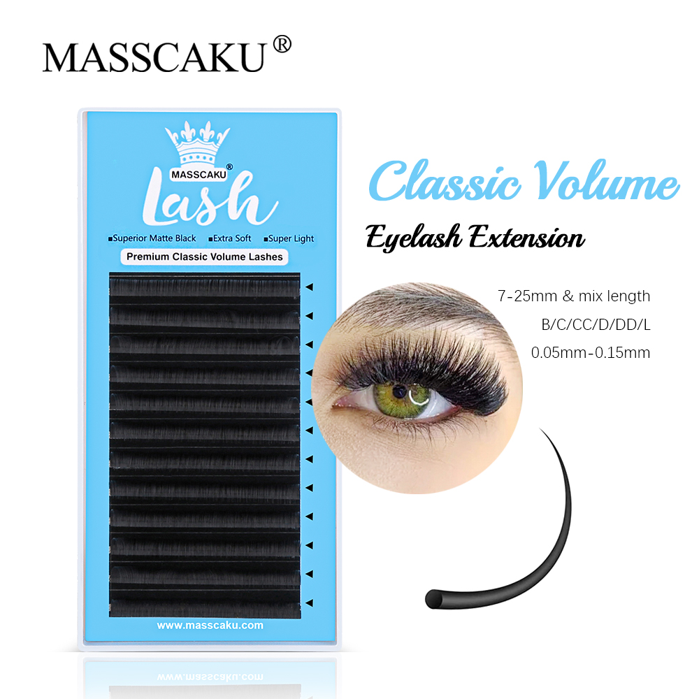 MASSCAKU 0.05/0.07/0.10/0.15mm - огляд і ціна Eyelash Extension Natural Classic