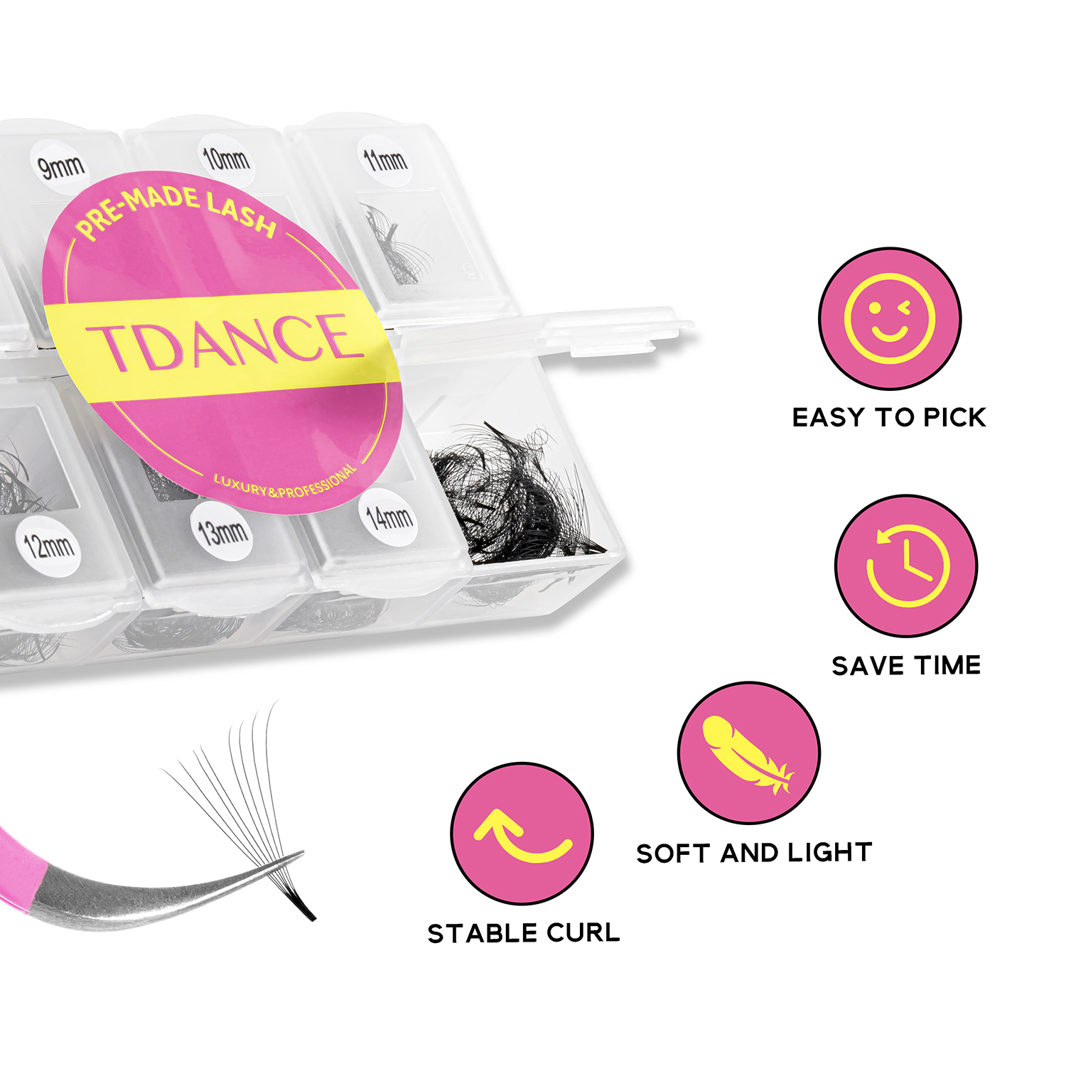 TDANCE 600 Fans Loose Fan Mixe - огляд і ціна Eyelash Extension Medium