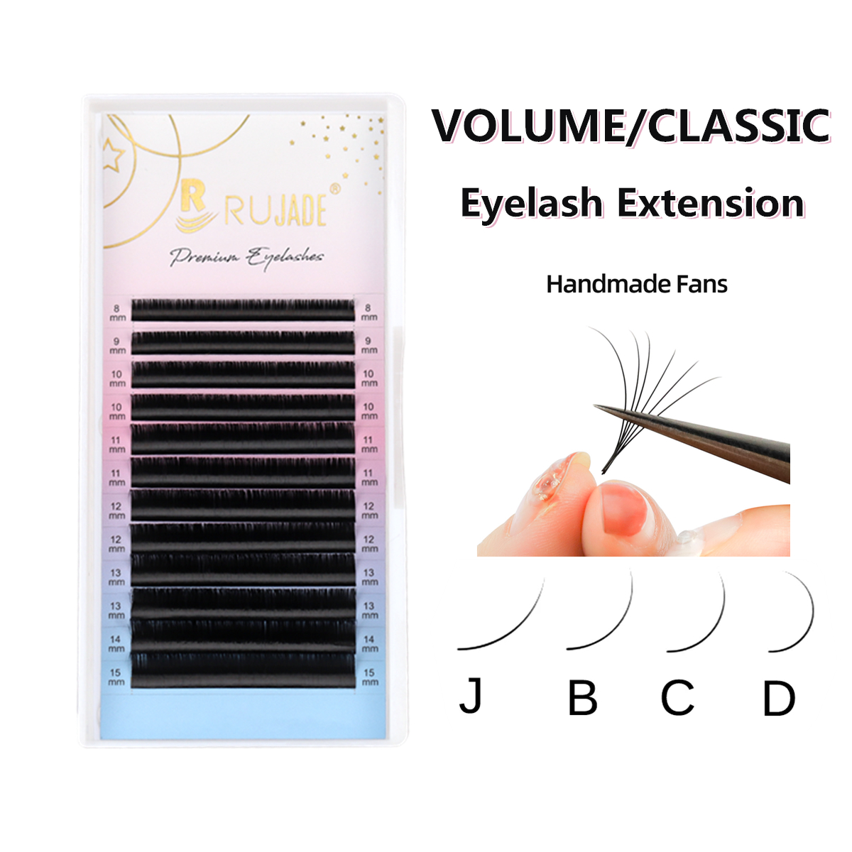 RUJADE B/J Curl False Mink 0.0 - огляд і ціна Eyelash Extension Natural Classic