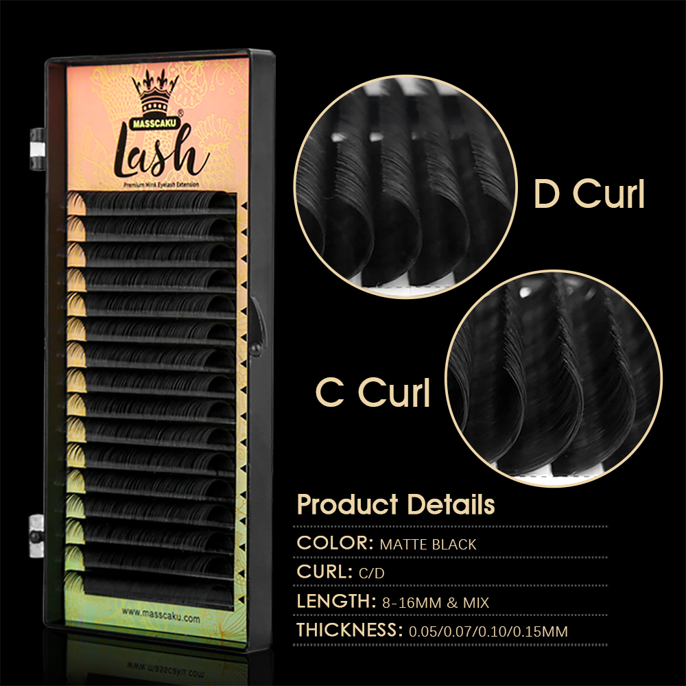 16 Lines MASSCAKU C D Curl Wat - огляд і ціна Eyelash Extension Natural Classic