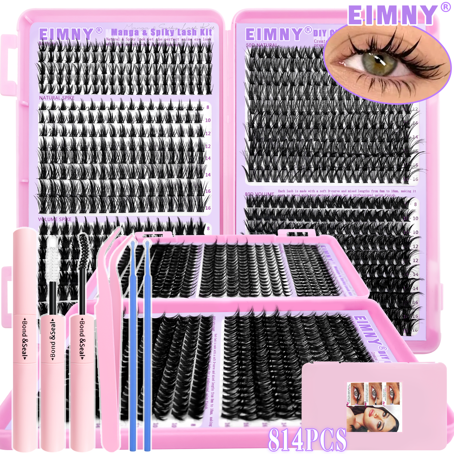EIMMY 814PCS False Eyelash Set - огляд і ціна Eyelash Extension Eyelash