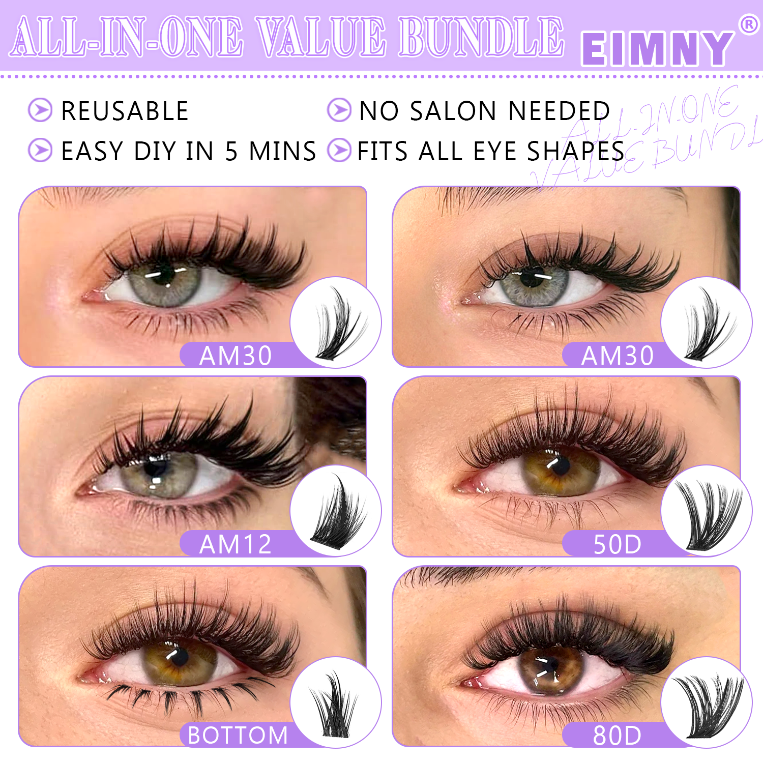 EIMMY 814PCS False Eyelash Set - огляд і ціна Eyelash Extension Eyelash