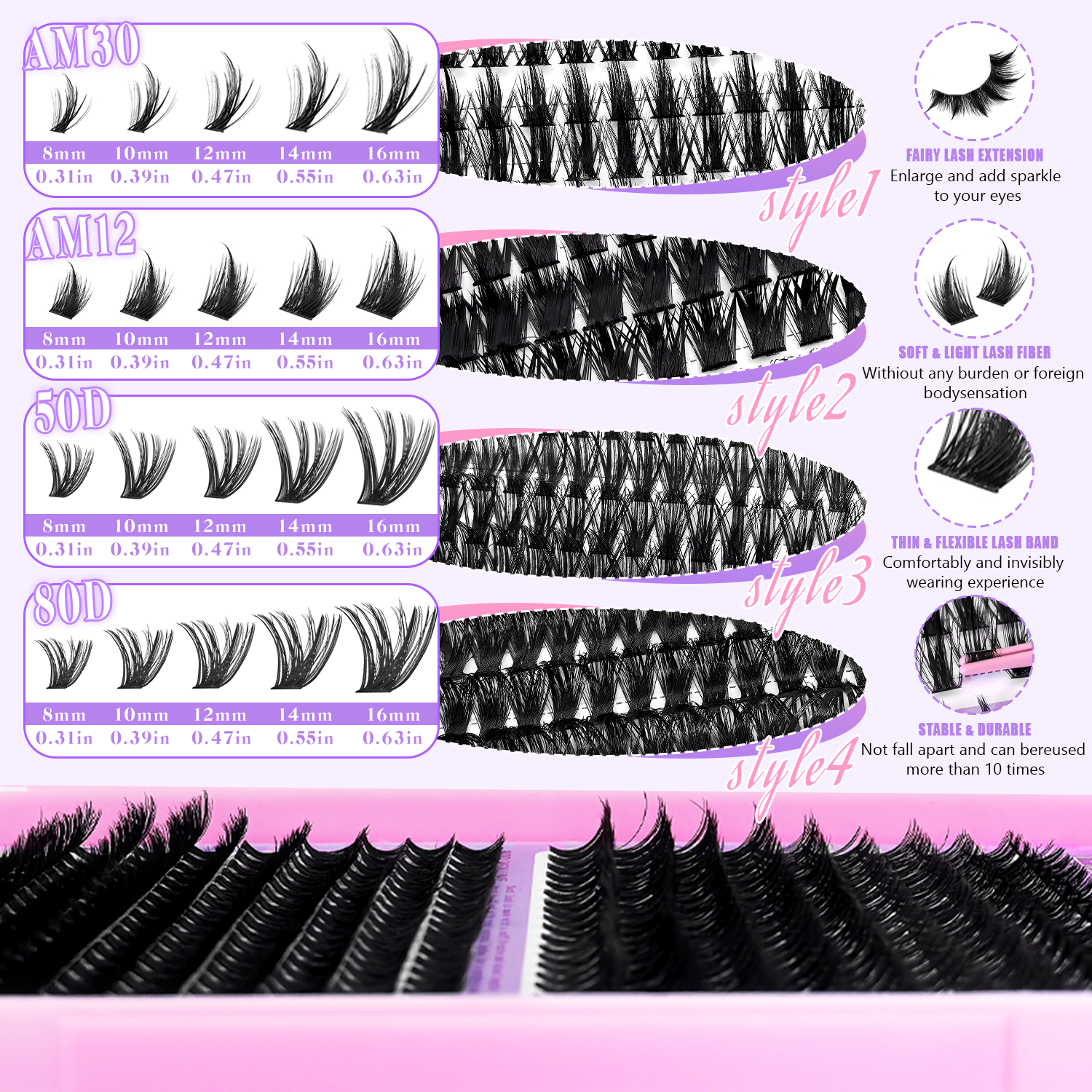 EIMMY 814PCS False Eyelash Set - огляд і ціна Eyelash Extension Eyelash