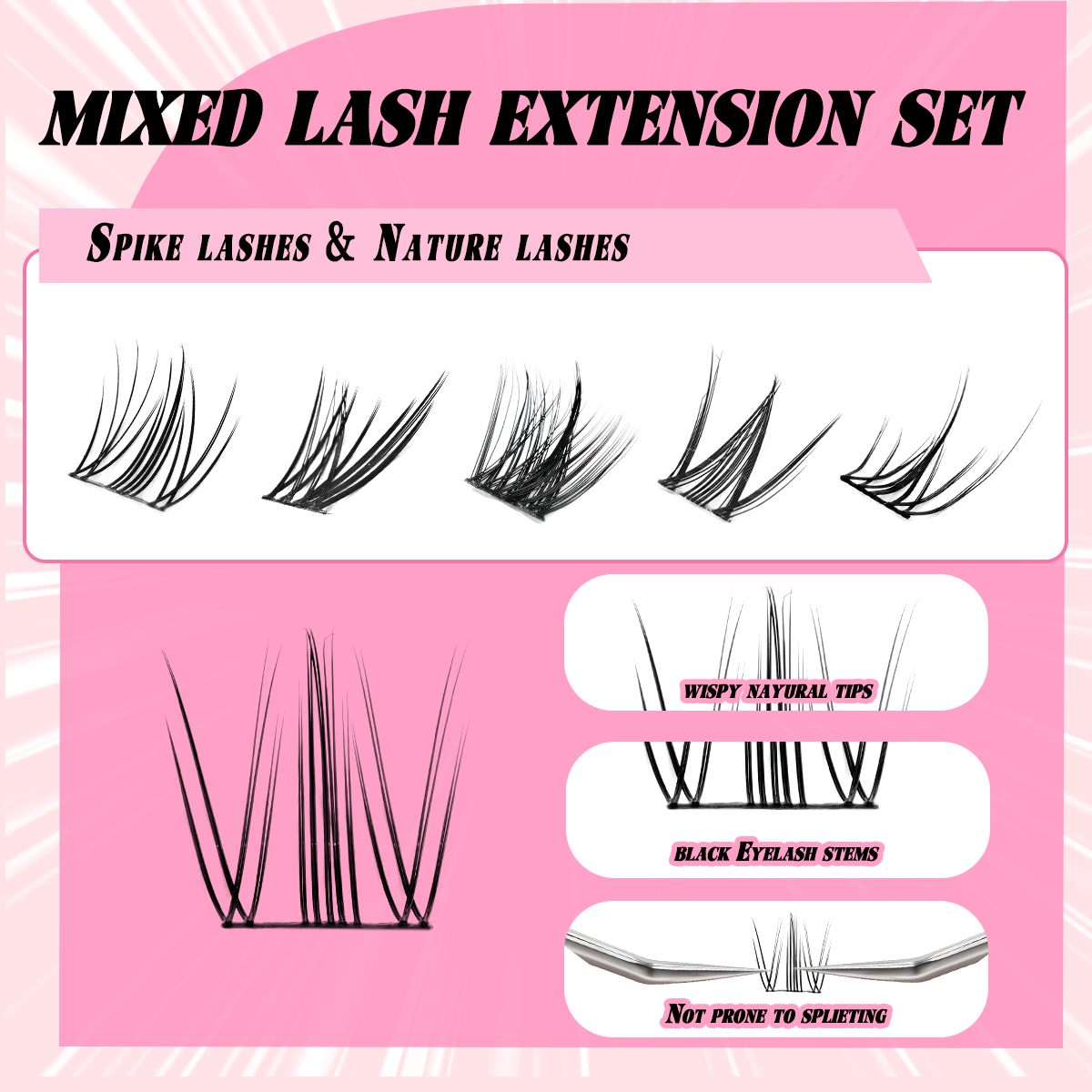 DIY Eyelashes Clusters Natural - огляд і ціна Eyelash Extension Anime