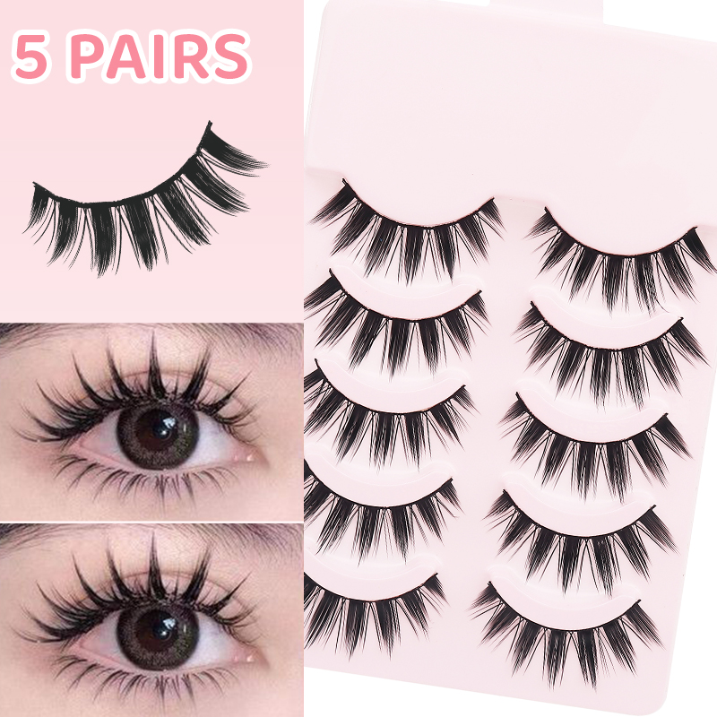 DINGSEN 5 Pairs Manga Lashes E - огляд і ціна Eyelash Extension Anime
