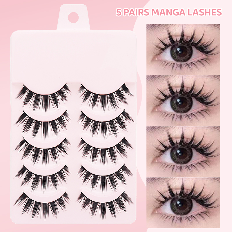 DINGSEN 5 Pairs Manga Lashes E - огляд і ціна Eyelash Extension Anime