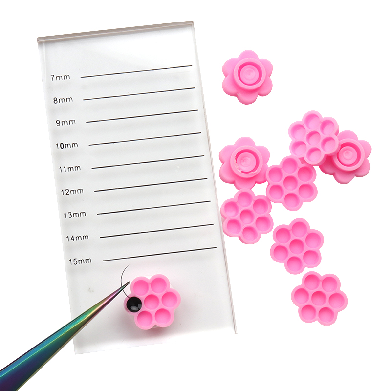 100 Pcs Pink Flower Glue Delay - огляд і ціна Eyelash Extension Double Lash