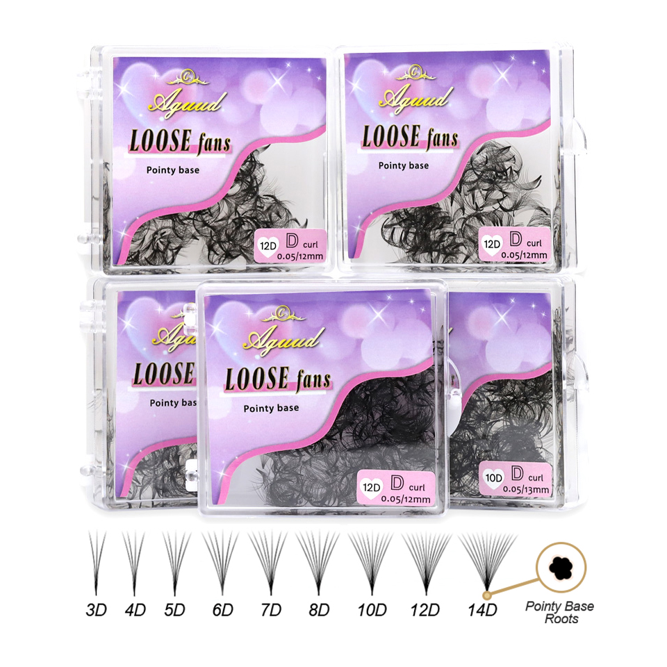 AGUUD 3D to 16D  Thin Pointy B - огляд і ціна Eyelash Extension Medium