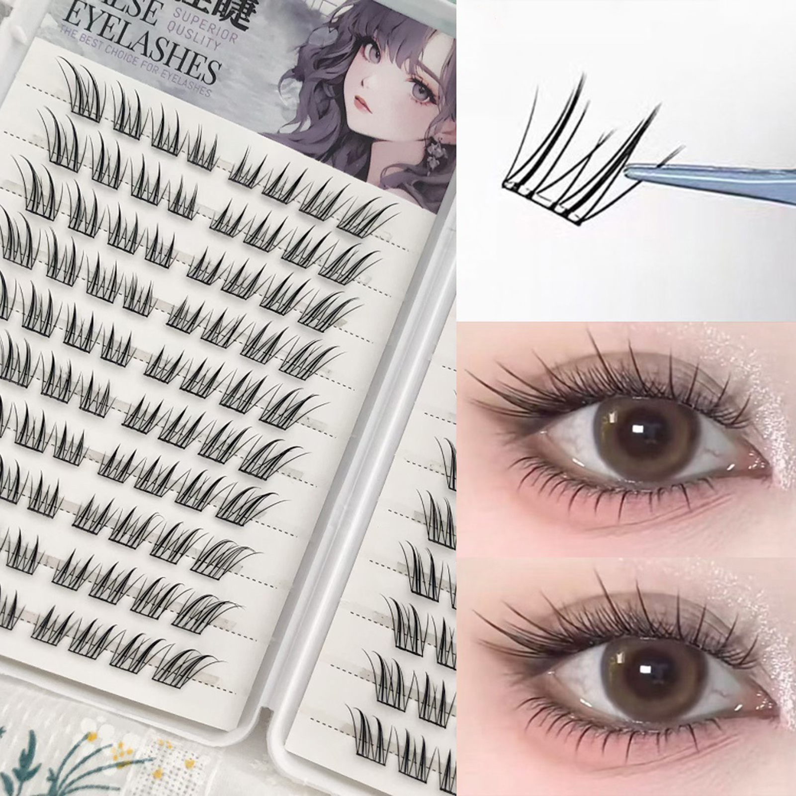 6/10/20 Rows Foxes False Eyela - огляд і ціна Eyelash Extension Anime