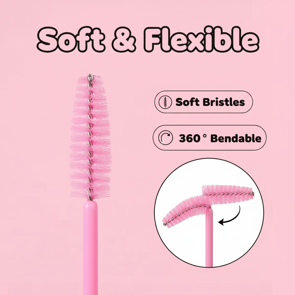 50pcs Disposable Eyelash Brush - огляд і ціна Eyelash Extension Eyelash