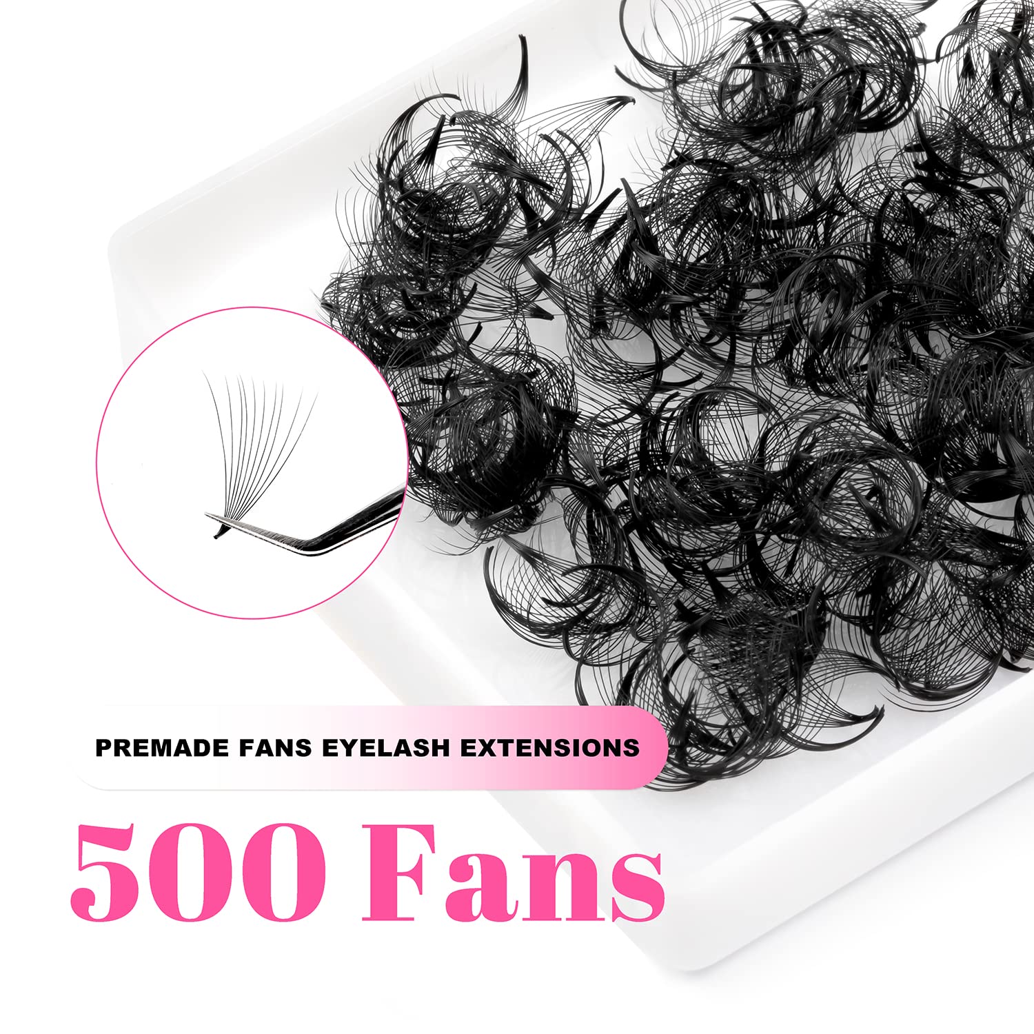 TDANCE 500Fans Pointy Base Loo - огляд і ціна Eyelash Extension Medium