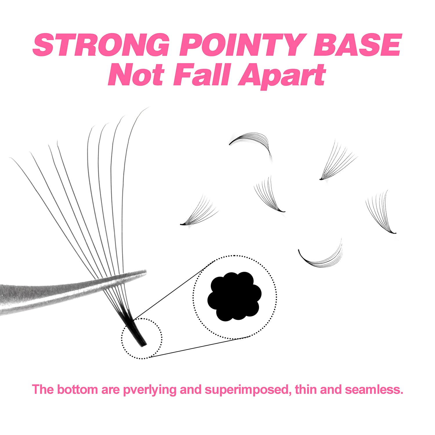 TDANCE 500Fans Pointy Base Loo - огляд і ціна Eyelash Extension Medium