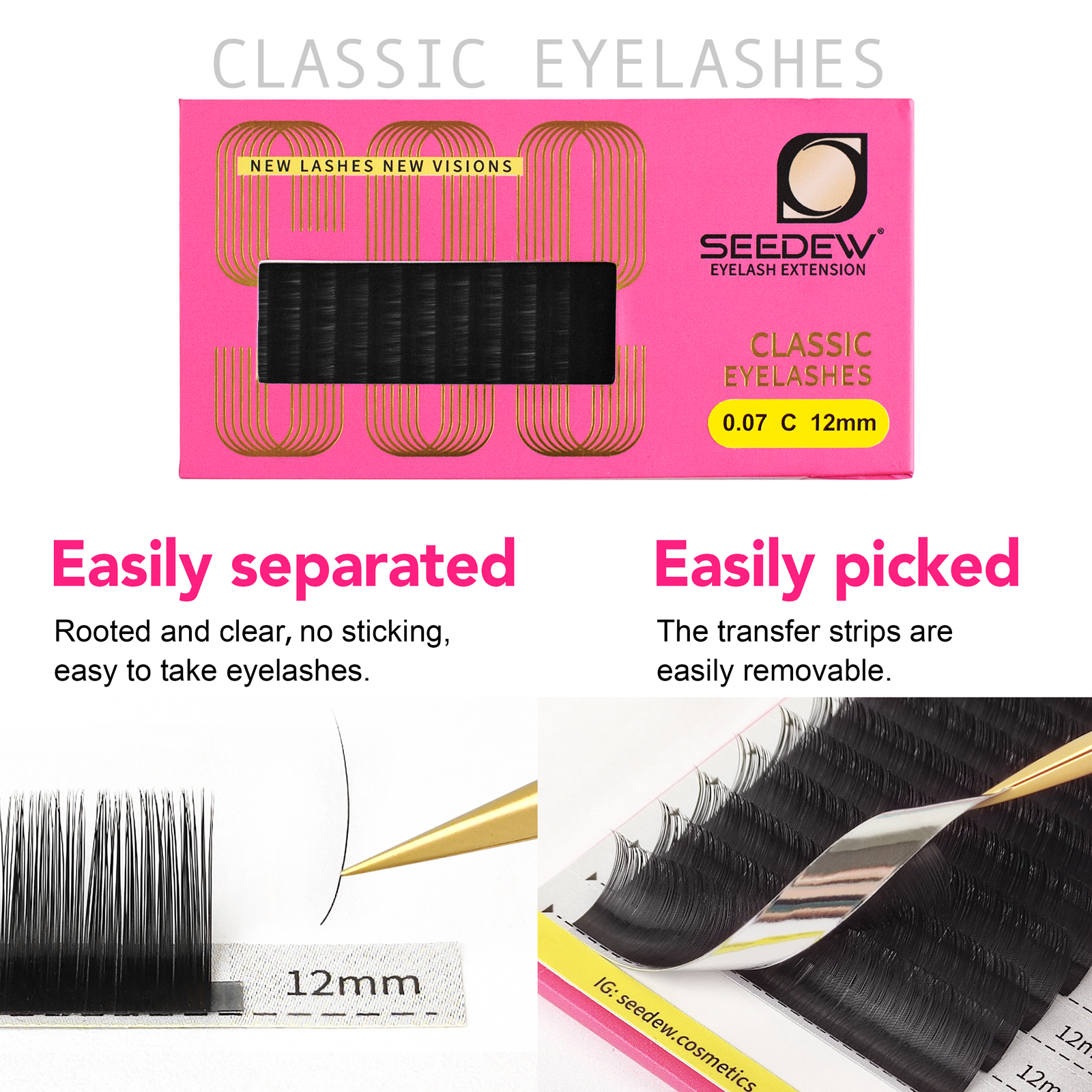 SEEDEW 0.07/0.05/0.15mm B/C/D/ - огляд і ціна Eyelash Extension Anime