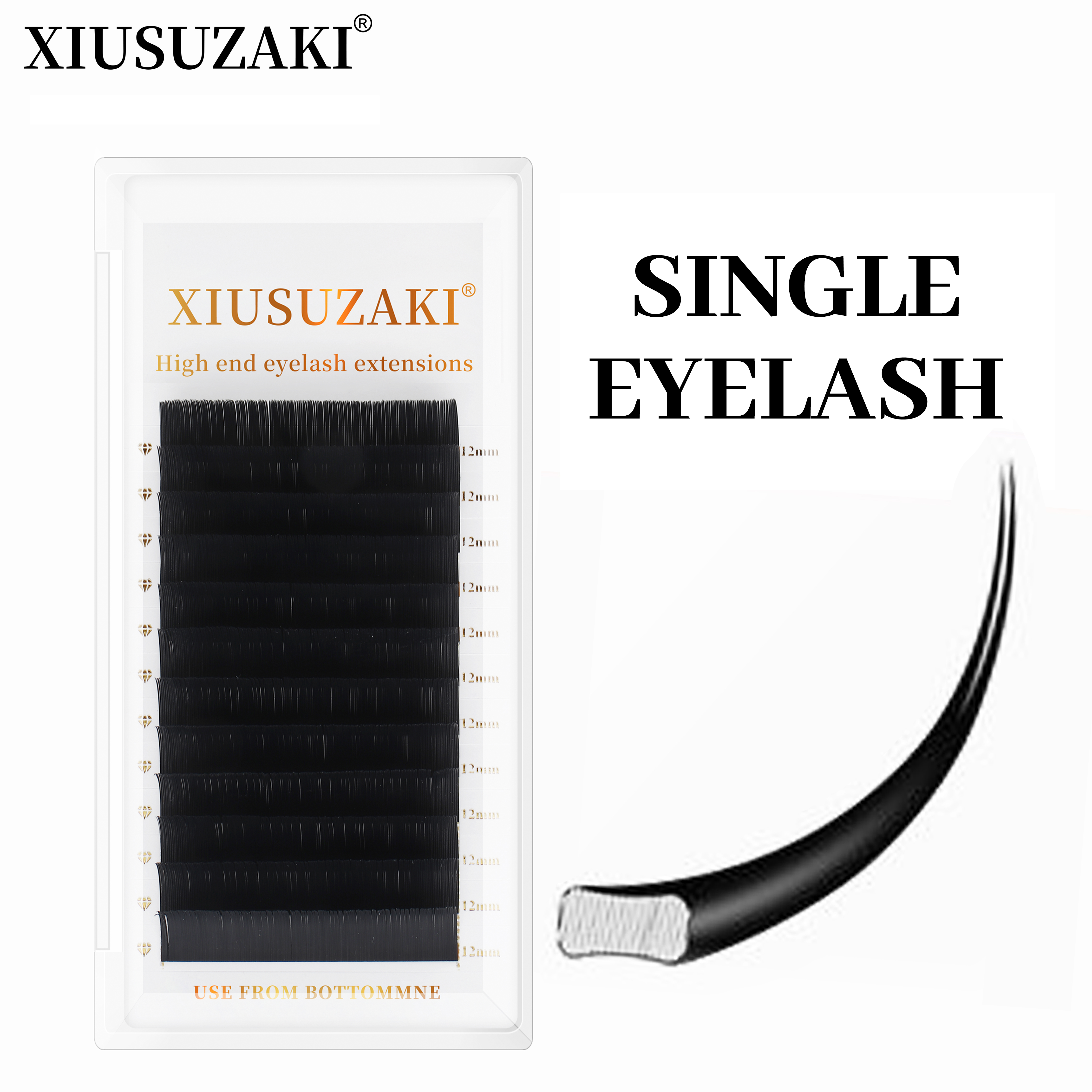 XIUSUZAKI Flat Ellipse Eyelash - огляд і ціна Eyelash Extension Natural Classic