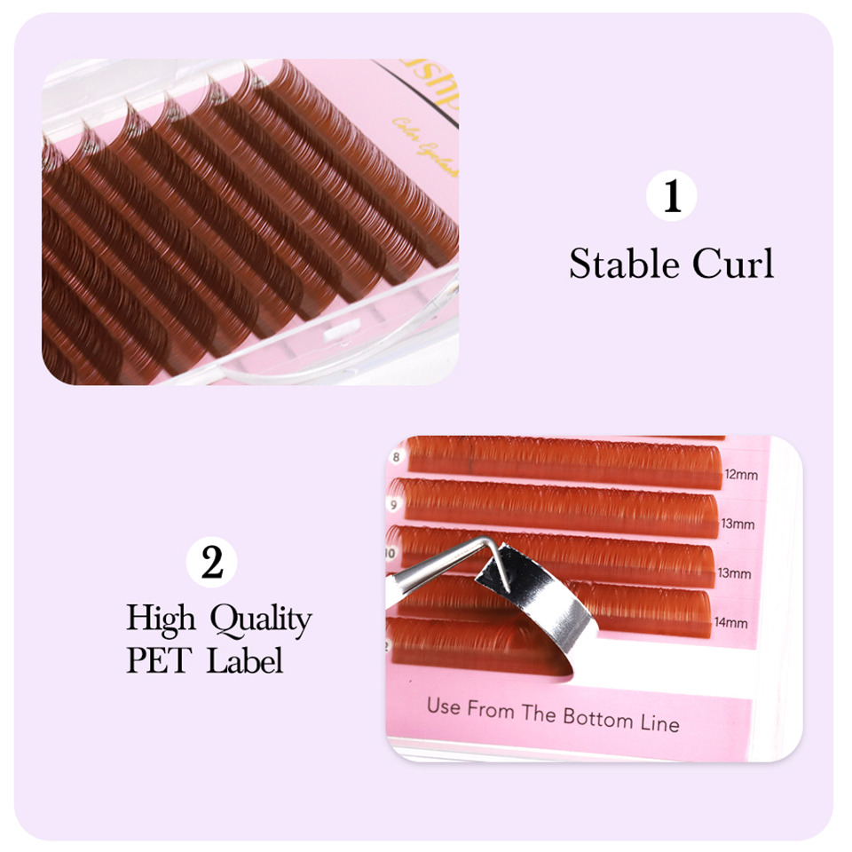 Cocoa Chocolate Brown Eyelashe - огляд і ціна Eyelash Extension Natural Classic