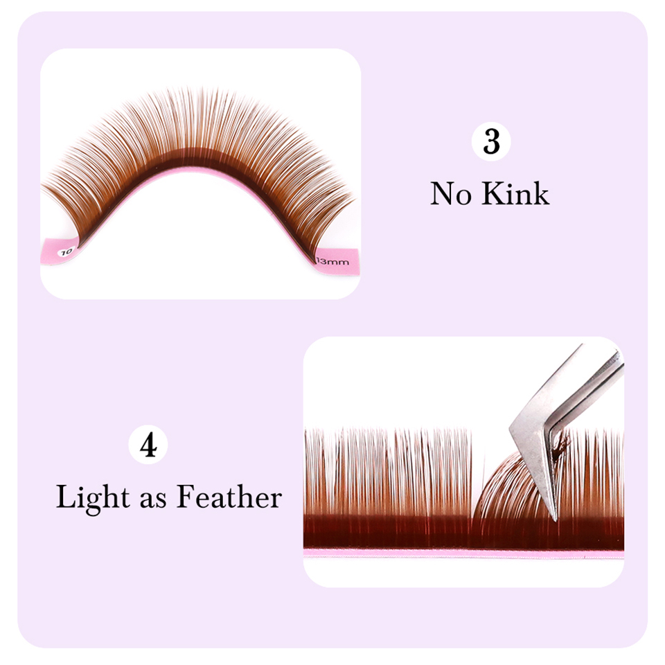 Cocoa Chocolate Brown Eyelashe - огляд і ціна Eyelash Extension Natural Classic