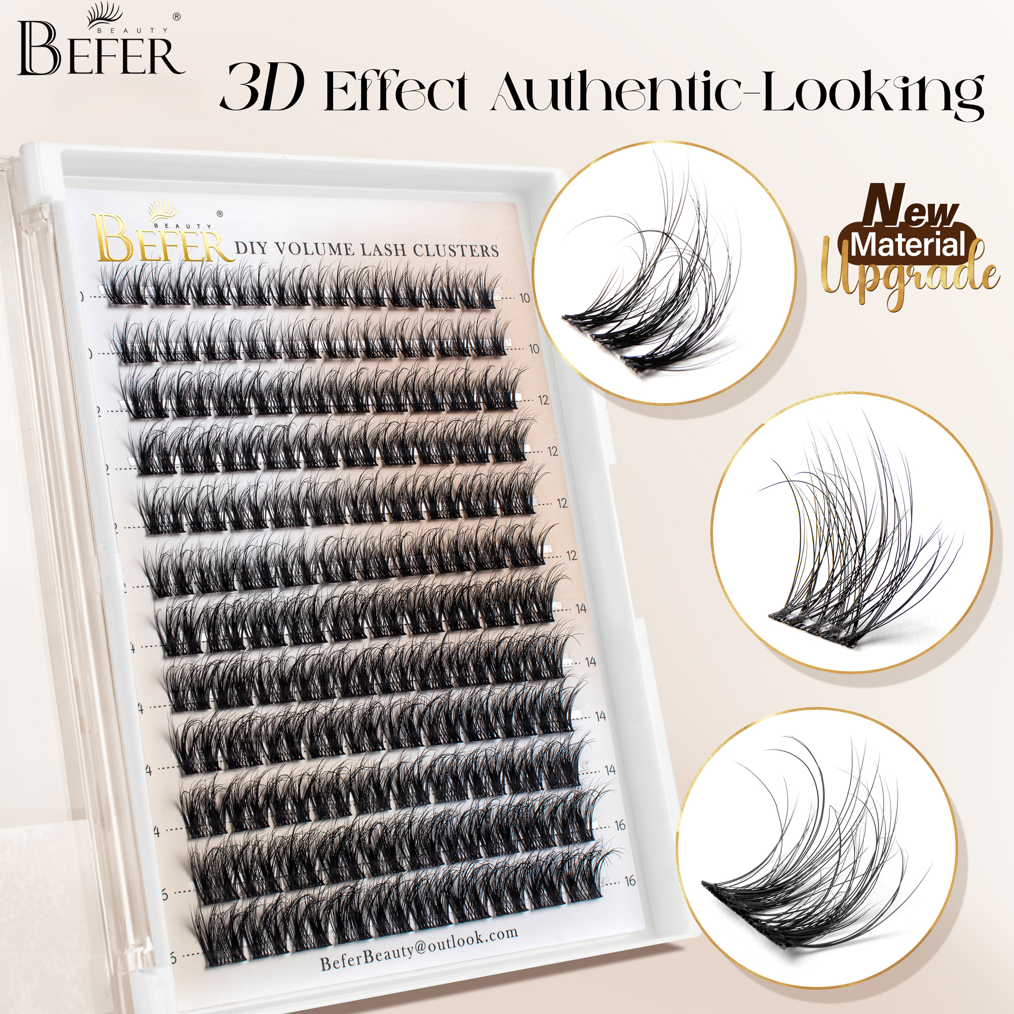 Befer Natural Lashes Clusters  - огляд і ціна Eyelash Extension Eyelash