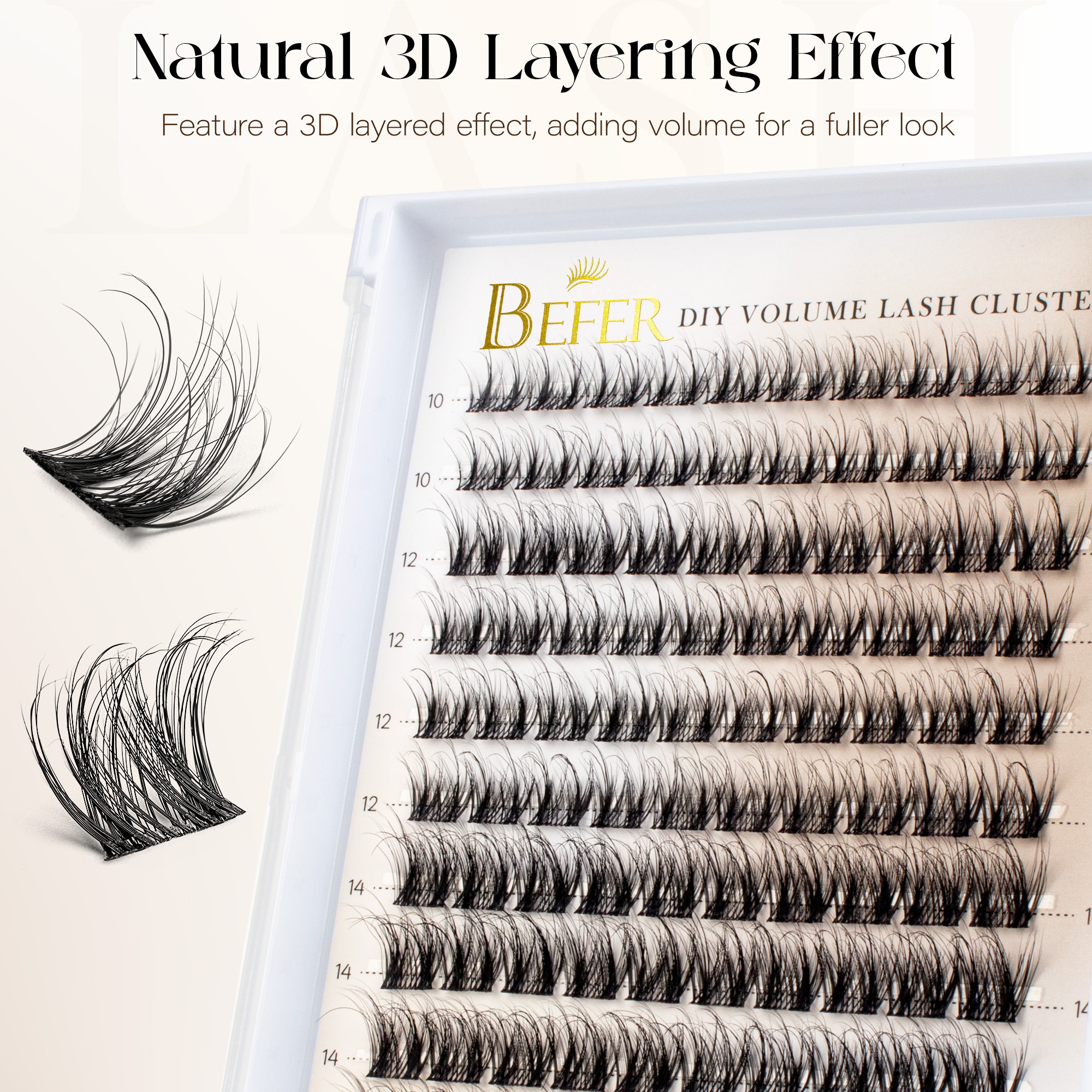 Befer Natural Lashes Clusters  - огляд і ціна Eyelash Extension Eyelash