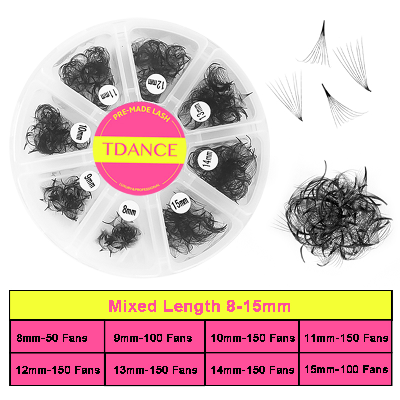 TDANCE 1000 Fans Loose Fan Mix - огляд і ціна Eyelash Extension Medium